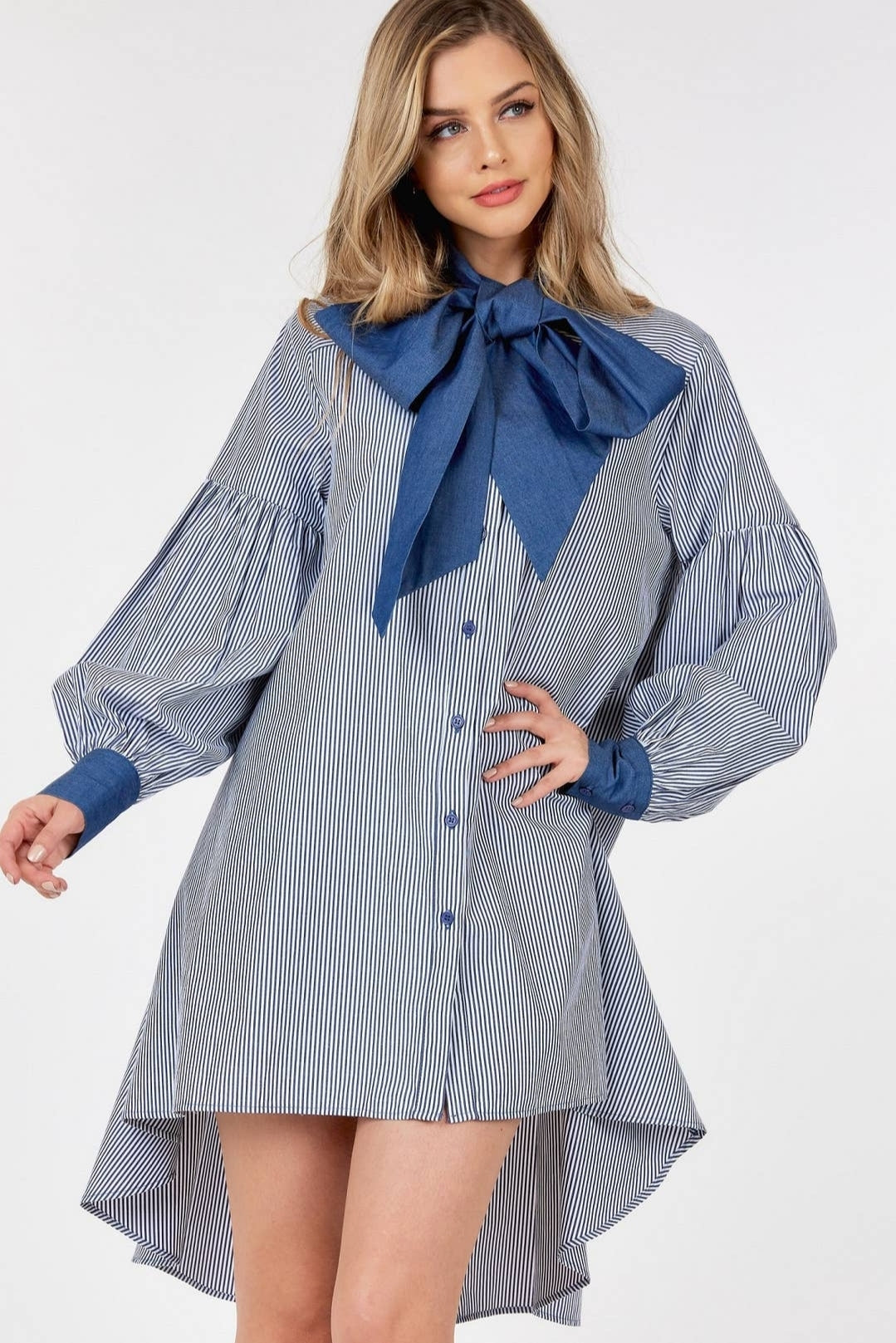 Bow Tie Shirt Dress
