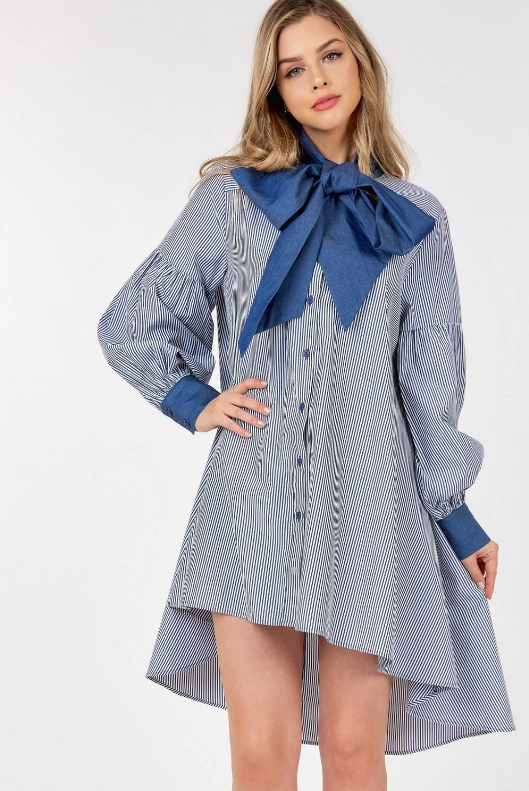 Bow Tie Shirt Dress