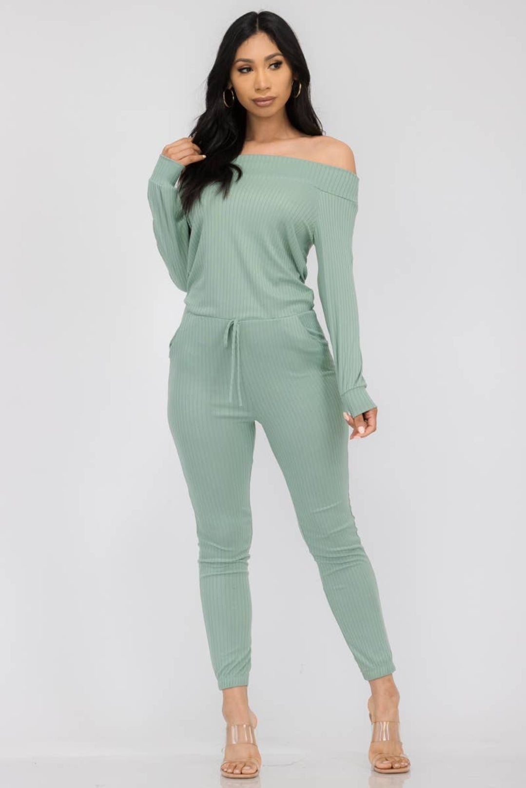 Plus Size Off Shoulder Jumpsuit