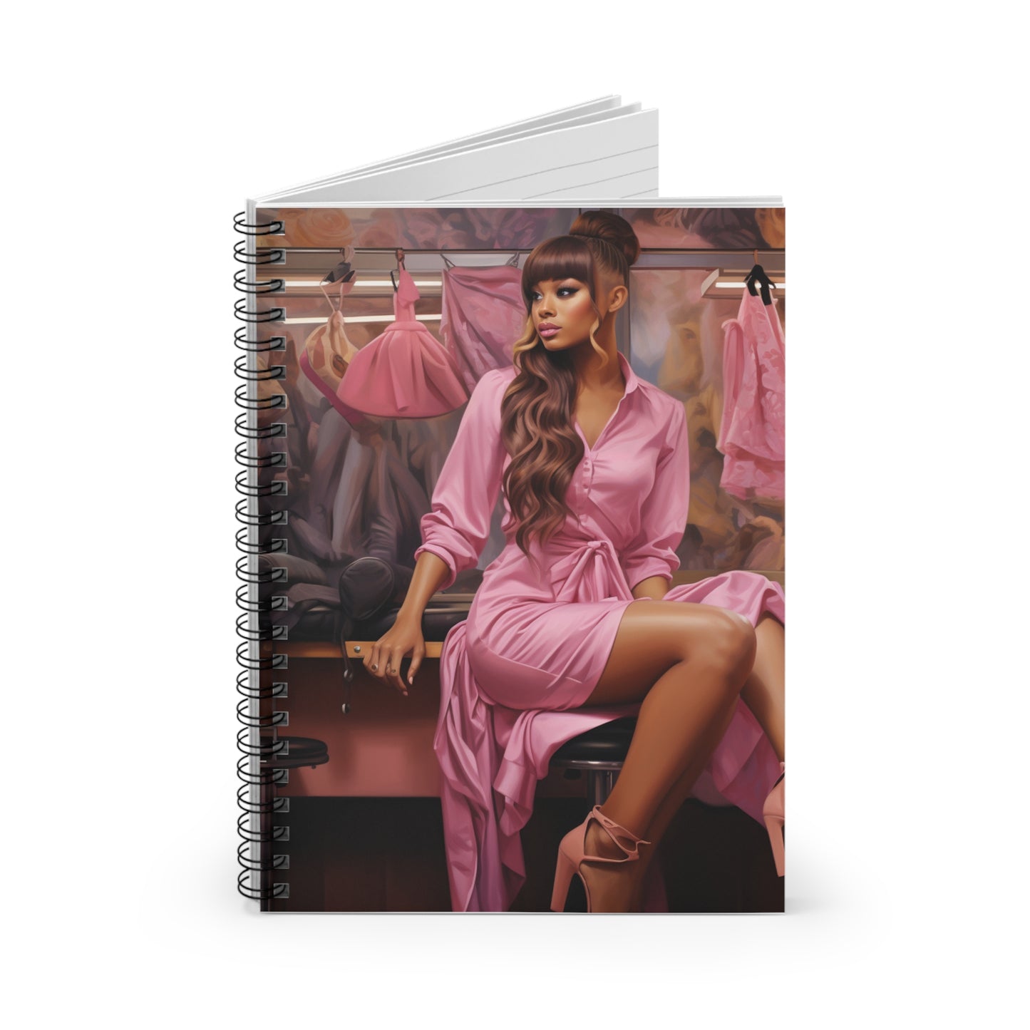 Pink Diva Spiral Notebook - Ruled Line