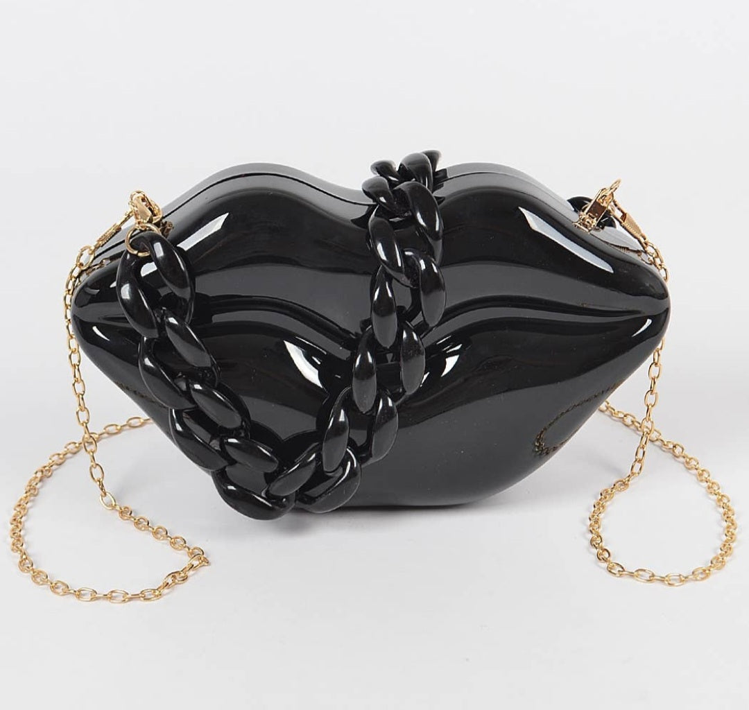 Kiss Me Hard Clutch w/ Stones